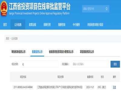 江西壹金新能源年產1萬噸高比能新硅碳負極材料項目備案